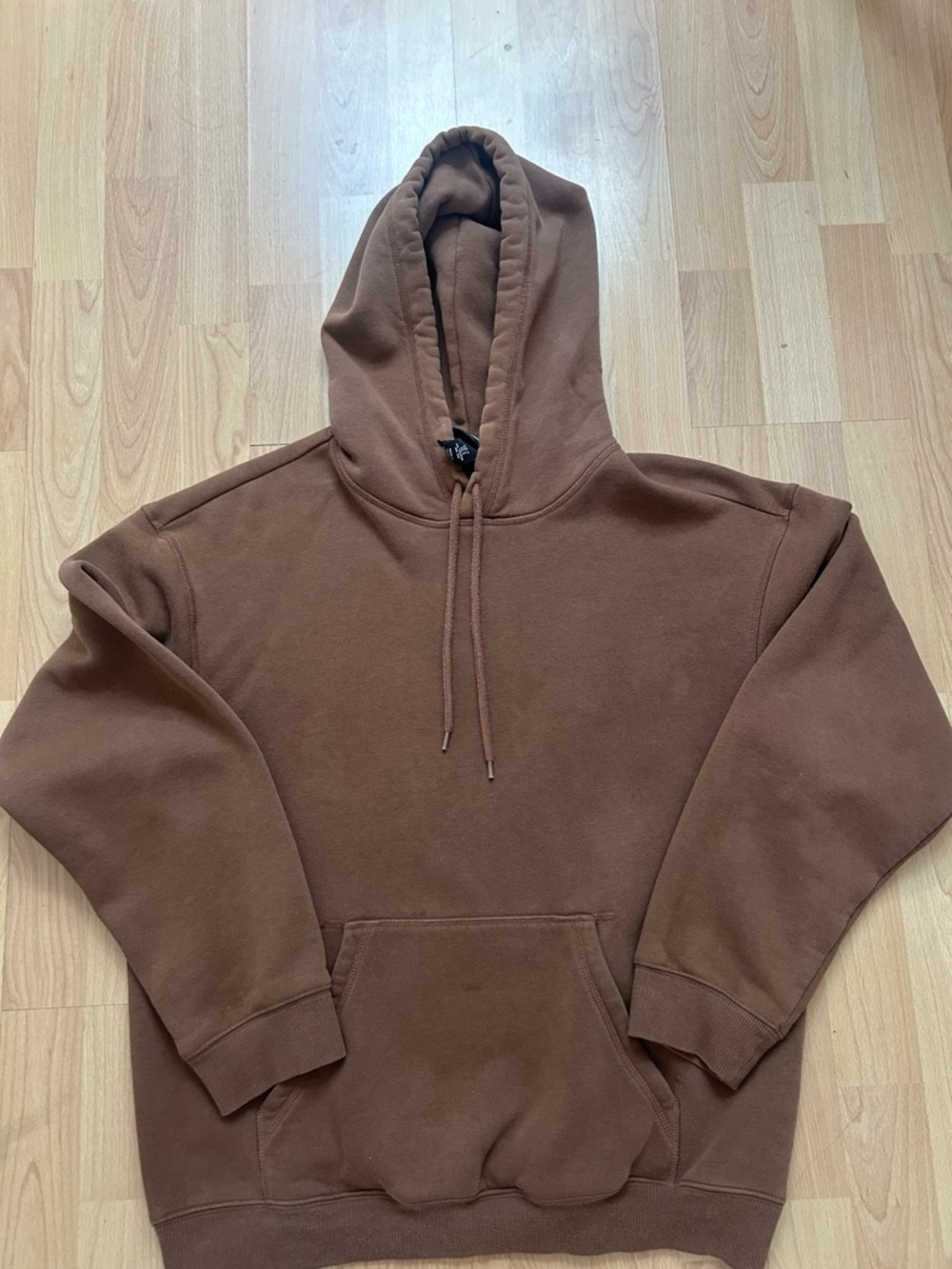H&M Men's Brown Hooded Pullover Sweatshirt